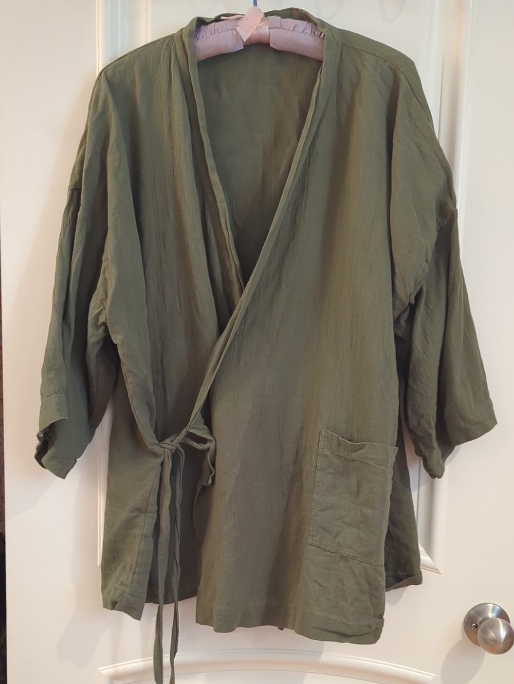 Oddbird Kardeş Loungewear Top Women's Olive Wrap Jacket XL